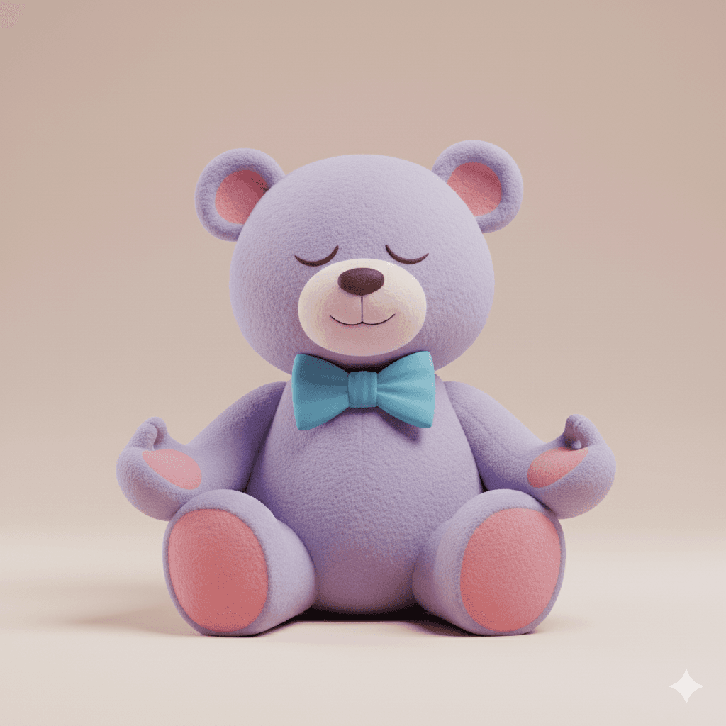 A smiling blue dinosaur plush toy.